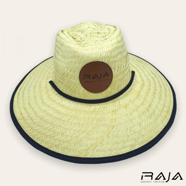 Chapéu de Palha Raja, com logo em couro e forro interno com acabamento primoroso.